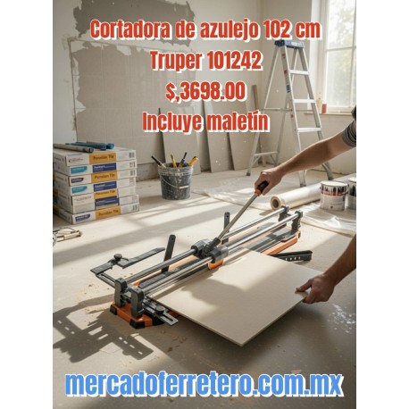Cortadora azulejo 40" (102 cm) para porcelanato  c/maletín, Truper 101242