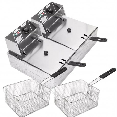 Freidora eléctrica doble bandeja 12 litros 17010 Silver Master